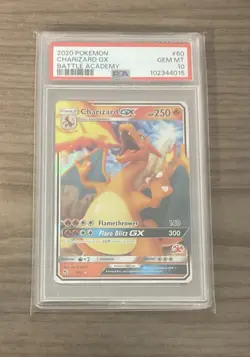 2020 POKEMON BATTLE ACADEMY #60 CHARIZARD GX PSA 10 - Image 1