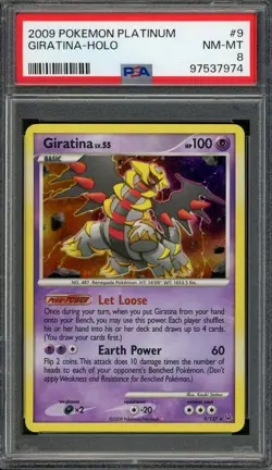 Pokemon 2009 Platinum #9 9/127 Giratina Holo PSA 8 - Image 1