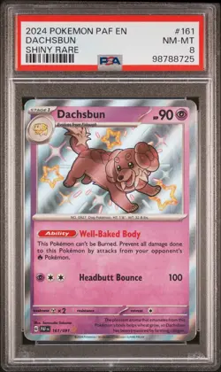 Dachsbun 2024 Pokemon Paf En-Paldean Fates 161/091 Shiny Rare PSA 8 - Image 1