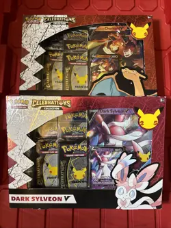 Pokemon Celebration Lance's Charizard V & Dark Sylveon V Collection Boxes Sealed - Image 2