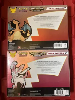 Pokemon Celebration Lance's Charizard V & Dark Sylveon V Collection Boxes Sealed - Image 3