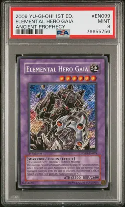 Yugioh Elemental Hero Gaia ANPR-EN099 1st Edition Secret Rare PSA 9 - Image 1