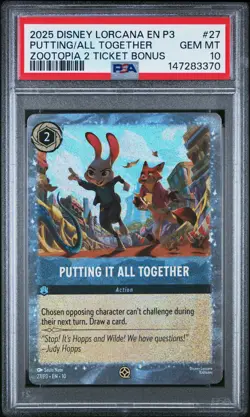 2025 DISNEY LORCANA EN P3-PROMO #27 PUTTING IT ALL TOGETHER PSA 10 - Image 1