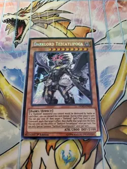 Yugioh - Darklord Tezcatlipoca DESO-EN031 NM 1st ed Secret Rare - Image 1