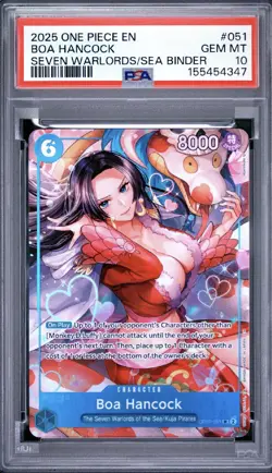 2025 ONE PIECE 051 SEVEN WARLORDS OF THE SEA PROMO CARD BOA HANCOCK PSA 10 CARD - Image 1