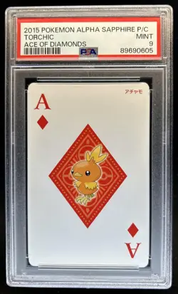 2015 Pokemon Alpha Sapphire Playing Cards Torchic Ace Of Diamonds PSA 9 - Image 1
