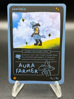 Pokedoodles Loocario 72/90 - LP Rare Card - Parody Lucario Fan Art READ DESC. - Image 2