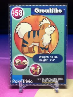 Pokemon Poketrivia Card - Growlithe #58 - Mewtwo Strikes Back Scene #4 - Image 1