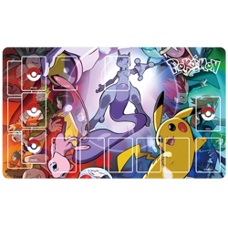 Mew Mewtwo Pokemon Playmat With Zones Trading Card Game Play Mat 24*14" _jj90 - Image 2