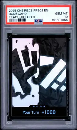 2025 ONE PIECE PRB02 MARSHALL D. TEACH-HOLOFOIL DON!! CARD PSA 10 - Image 1