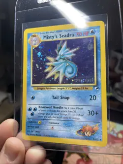 Misty's Seadra PRERELEASE Gym Heroes Holo Rare 9/132 WOTC Card LP/NM Pokemon TCG - Image 1