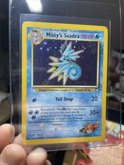 Misty's Seadra PRERELEASE Gym Heroes Holo Rare 9/132 WOTC Card LP/NM Pokemon TCG - Image 3
