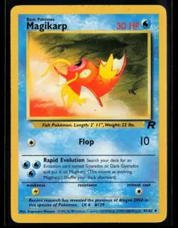 2000 Classic - Team Rocket Magikarp #47 Non Holo Pokemon Card - Image 1