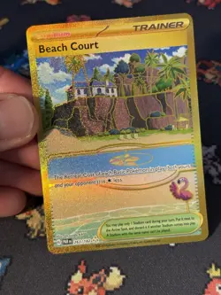 Pokemon Cards Beach Court 263/182 Gold Secret Rare Paradox Rift - (NM) #1 - Image 2