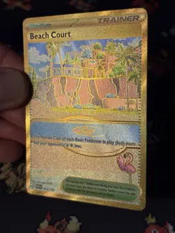 Pokemon Cards Beach Court 263/182 Gold Secret Rare Paradox Rift - (NM) #1 - Image 3