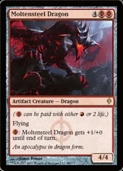 Moltensteel Dragon Light Play, English Magic the Gathering MTG New Phyrexia - Image 1
