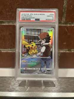 2019 Sun and Moon Dream League Pikachu Full Art Pokemon Card #54 PSA 10 - Image 1