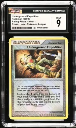 UNDERGROUND EXPEDITON POKEMON 2009 RISING RIVALS CROSS HOLO POKEMON LEAGUE CGC 9 - Image 2