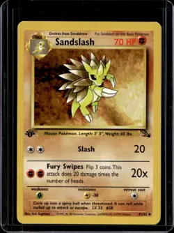 1999 Pokemon Fossil 1st Edition Sandslash #41/62 - Image 1