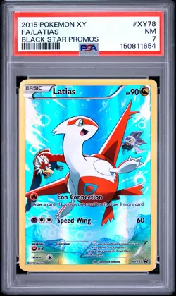 2015 POKEMON XY BLACK STAR PROMOS #XY78 FULL ART/LATIAS PSA 7 - Image 1