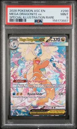2026 POKEMON ASCENDED HEROES SPECIAL ILLUSTRATION RARE MEGA DRAGONITE EX PSA 9 - Image 1