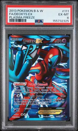 2013 POKEMON BLACK & WHITE PLASMA FREEZE #111 FULL ART/DEOXYS EX PSA 6 - Image 1