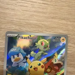 Pokemon TCG Pikachu SVP 027 Scarlet & Violet Black Star Promo Holo LP+ - Image 2