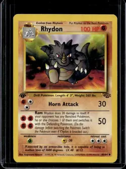 1999 Pokemon Jungle 1st Edition Rhydon #45/64 - Image 1
