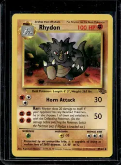 1999 Pokemon Jungle Rhydon #45/64 - Image 1