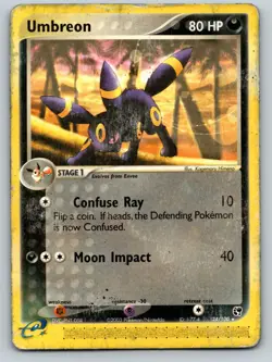 Umbreon 24/100 Rare Sandstorm Pokemon Damaged - Image 1