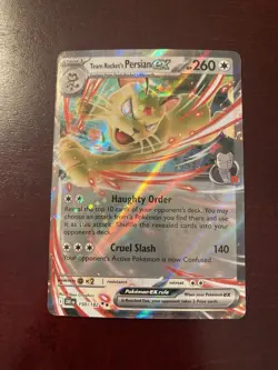 Team Rocket's Persian ex 150/182 Destined Rivals Holo Double Rare Pokemon Card - Image 1