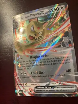Team Rocket's Persian ex 150/182 Destined Rivals Holo Double Rare Pokemon Card - Image 2