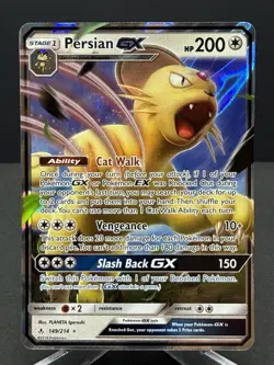 2019 Pokemon Persian GX 149/214 Sun & Moon Unbroken Bonds Ultra Rare Holo - NM - Image 1