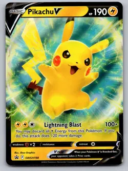 Pikachu V SWSH198 Holo Promo Sword & Shield Promo Pokemon Holo Near Mint - Image 1