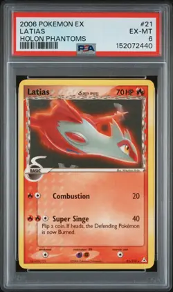 2006 POKEMON EX HOLON PHANTOMS #21 LATIAS PSA 6 - Image 1