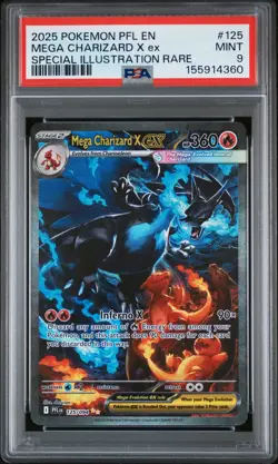 2025 POKEMON PHANTASMAL FLAMES SPECIAL ILLUSTRATION MEGA CHARIZARD X EX PSA 9 - Image 1