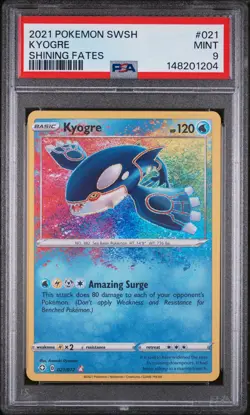 2021 POKEMON SWORD & SHIELD SHINING FATES #021 KYOGRE PSA 9 - Image 1