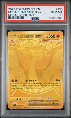 2025 POKEMON PFL EN-PHANTASMAL FLAMES MEGA HYPER RARE MEGA CHARIZARD X EX PSA 10 - Image 1