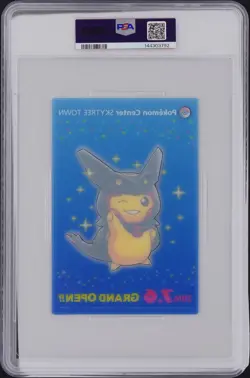 2016 POKEMON CENTER TOKYO SHINY RAYQUAZA PONCHO-WEARING PIKACHU PSA 6 - Image 2