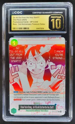 2025 ONE PIECE GO ALL OUT FROM THE VERY START RARE OP13-040 CGC 10 PRISTINE P PT - Image 1