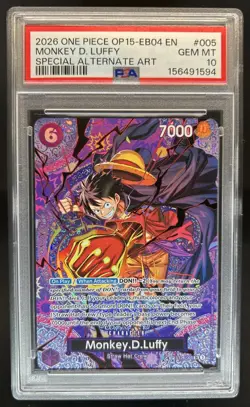 2026 One Piece Adventure Kamis Island Monkey.D.Luffy Super Rare #ST26-005 PSA 10 - Image 1