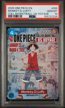 2026 ONE PIECE PROMO COLLEGE BASKETBALL: US VOYAGE MONKEY D. LUFFY PSA 10 - Image 1