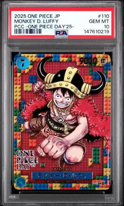 2025 ONE PIECE JPN PCC ONE PIECE DAY '25 #110 MONKEY D. LUFFY PSA 10 - Image 1