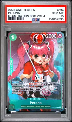 2025 ONE PIECE PROMOS ILLUSTRATION BOX VOL.4 #034 PERONA PSA 10 - Image 1