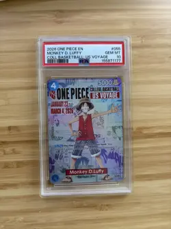 2026 ONE PIECE PROMO COLLEGE BASKETBALL: US VOYAGE MONKEY D. LUFFY PSA 10 - Image 1