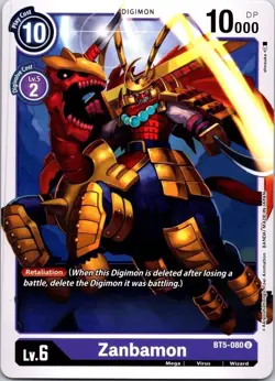 Zanbamon BT5-080 Black Uncommon Mega (Lv6) Digimon Card CCG - Image 1
