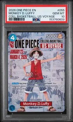 2026 ONE PIECE PROMO COLLEGE BASKETBALL: US VOYAGE MONKEY D. LUFFY PSA 10 - Image 1