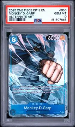 2025 ONE PIECE OP12-LEGACY OF THE MASTER ALTERNATE ART MONKEY D. GARP PSA 10 - Image 1