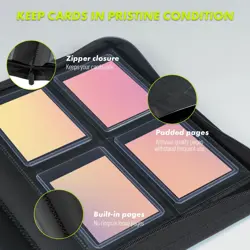 Toploader Binder Holds 160 Top Loaders, 4-Pocket Side Loading Card Storage Bi... - Image 4