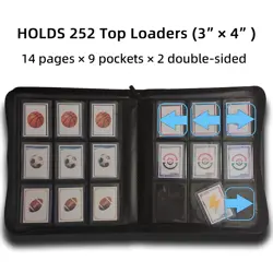 Toploader Binder, 9 Pocket Holds 252 3"×4" Top Loader Binder, Sports Card & T... - Image 2